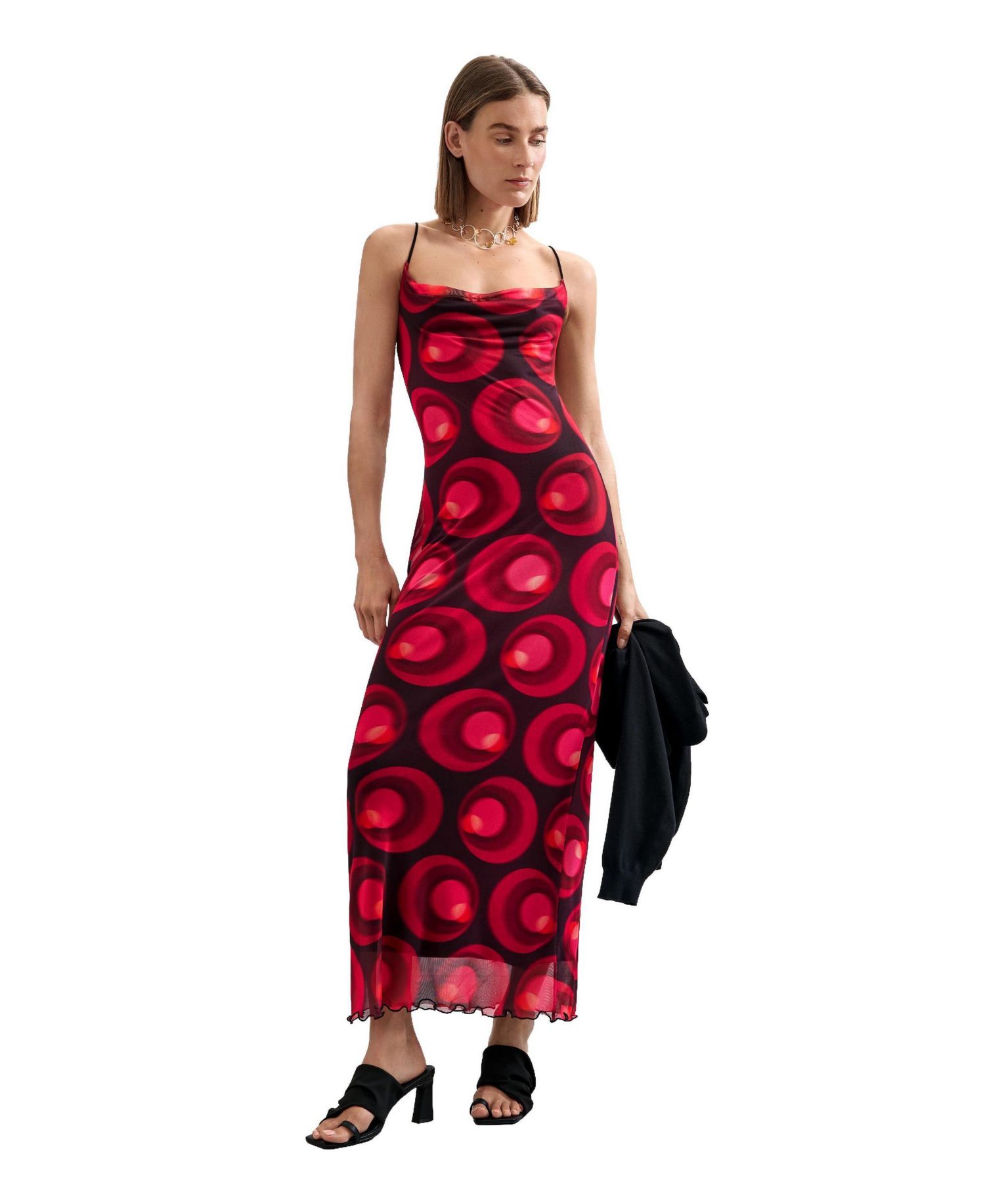 Women's 2-in-1 Spaghetti-Strap Midi Knit Dress