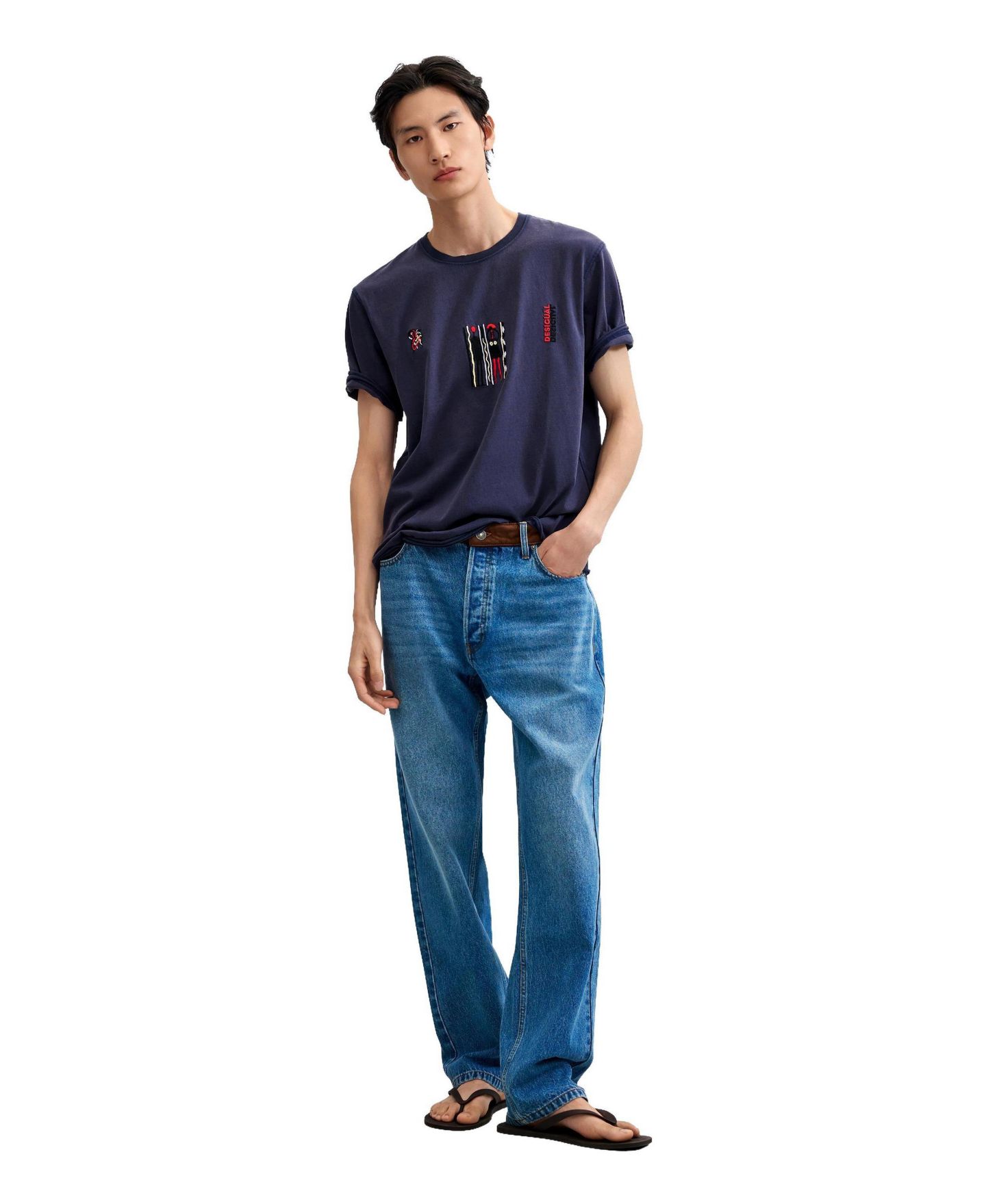Мужская футболка Desigual Embroidered knit — фото 2