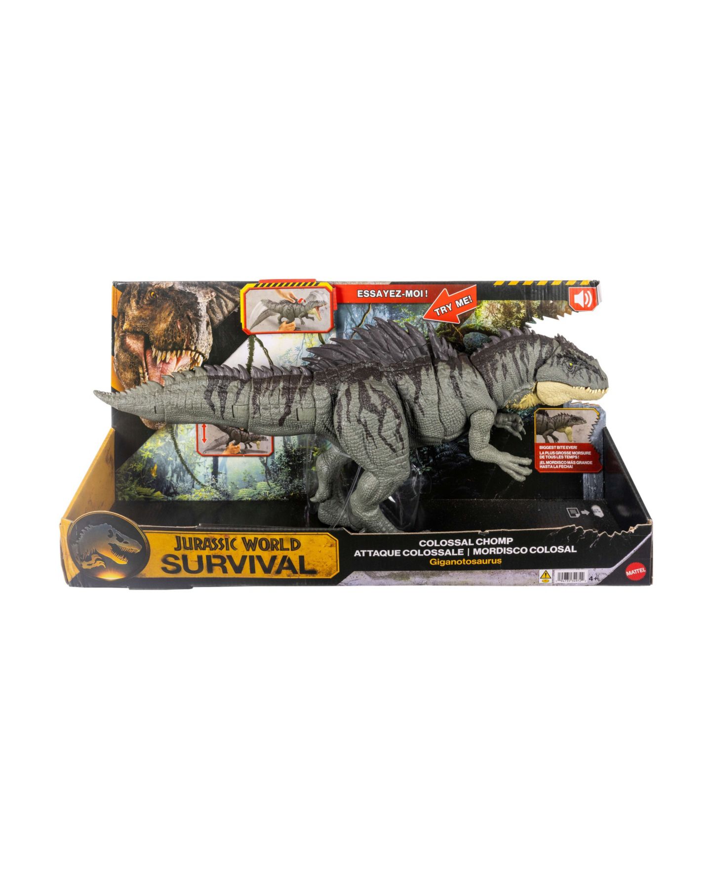Детская фигурка Jurassic World Giganotosaurus 28" Colossal Chomp Multi-Directional Attack Action Figure, Ages 4+ — фото 6