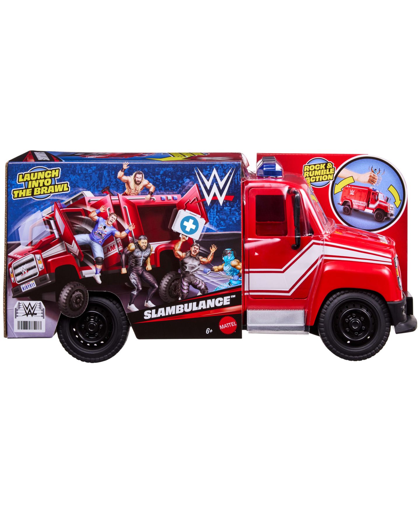 Детский игровой набор WWE Slambulance 14-Piece Breakaway Playset, Ages 6+ — фото 6