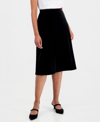 Women's A-Line Midi Velvet Skirt