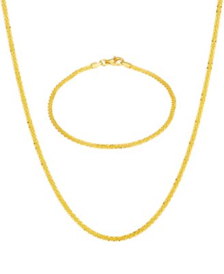 Intricate Design Sparkle Criss-Cross Necklace and Bracelet Set