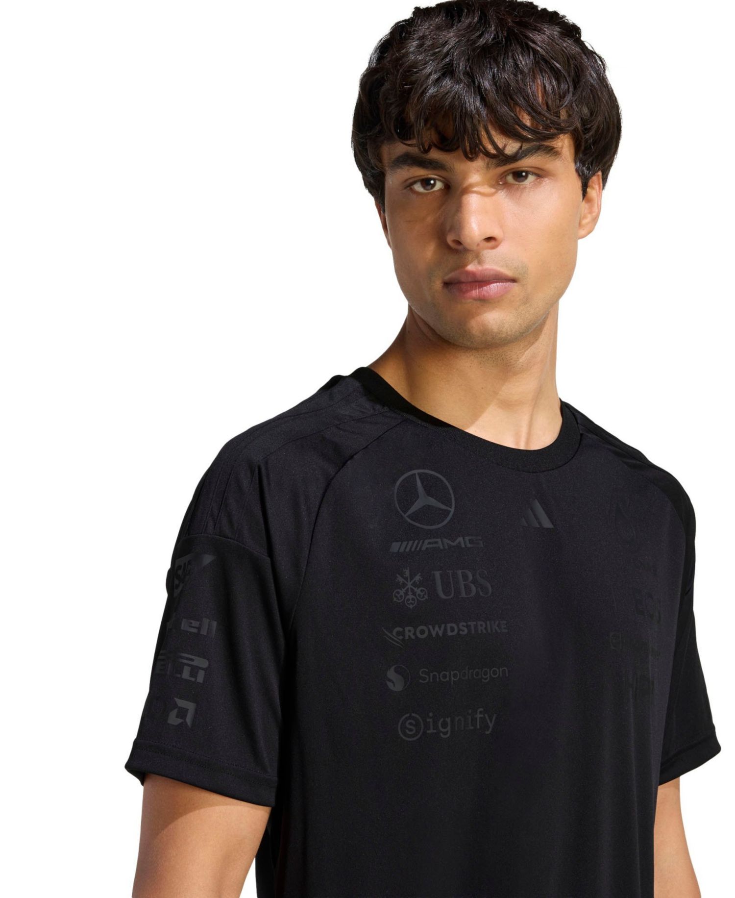 Men's Black Mercedes-AMG Petronas F1 Team Night Driver Climacool T-Shirt
