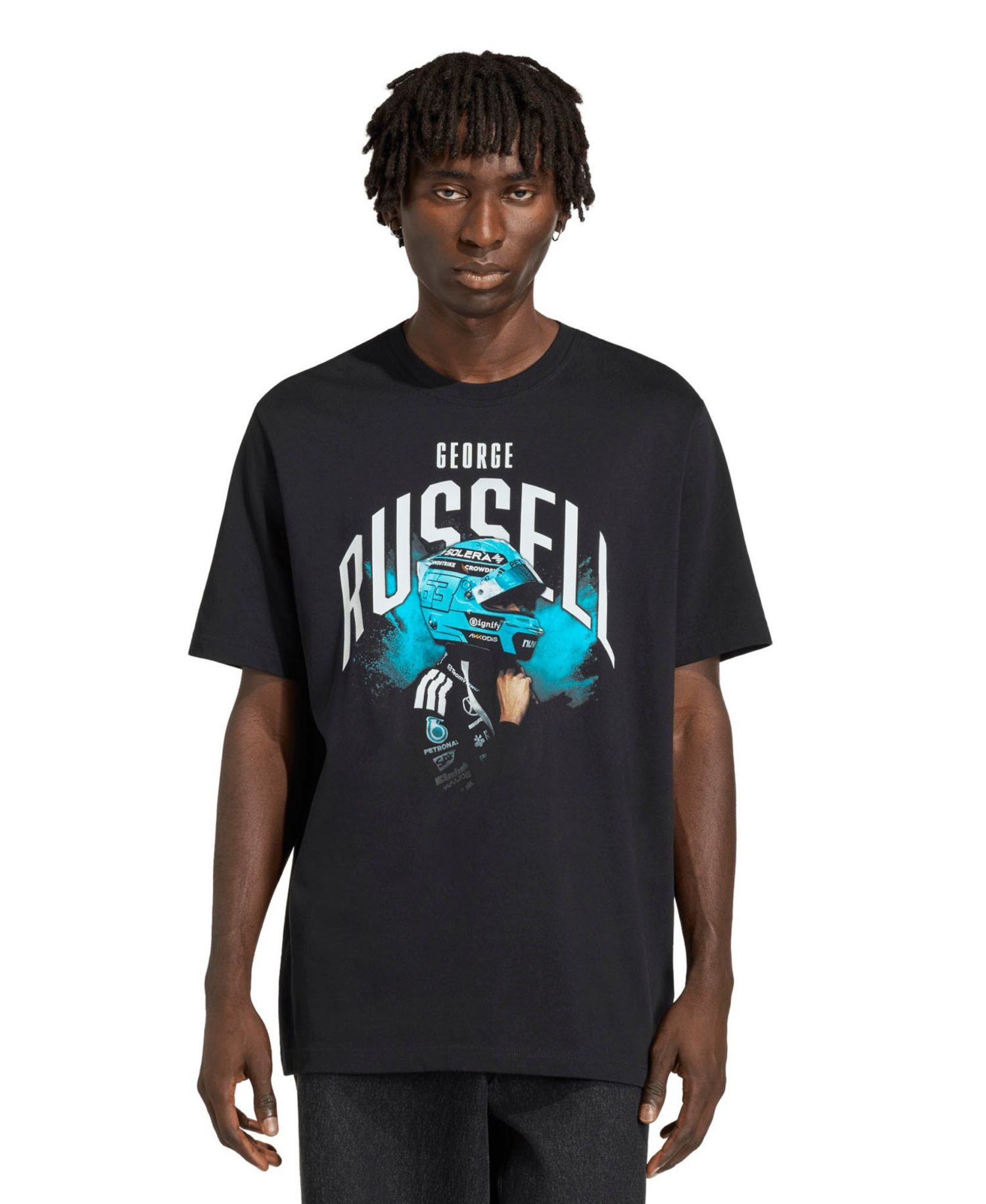 Men's George Russell Black Mercedes-AMG Petronas F1 Team Graphic T-Shirt