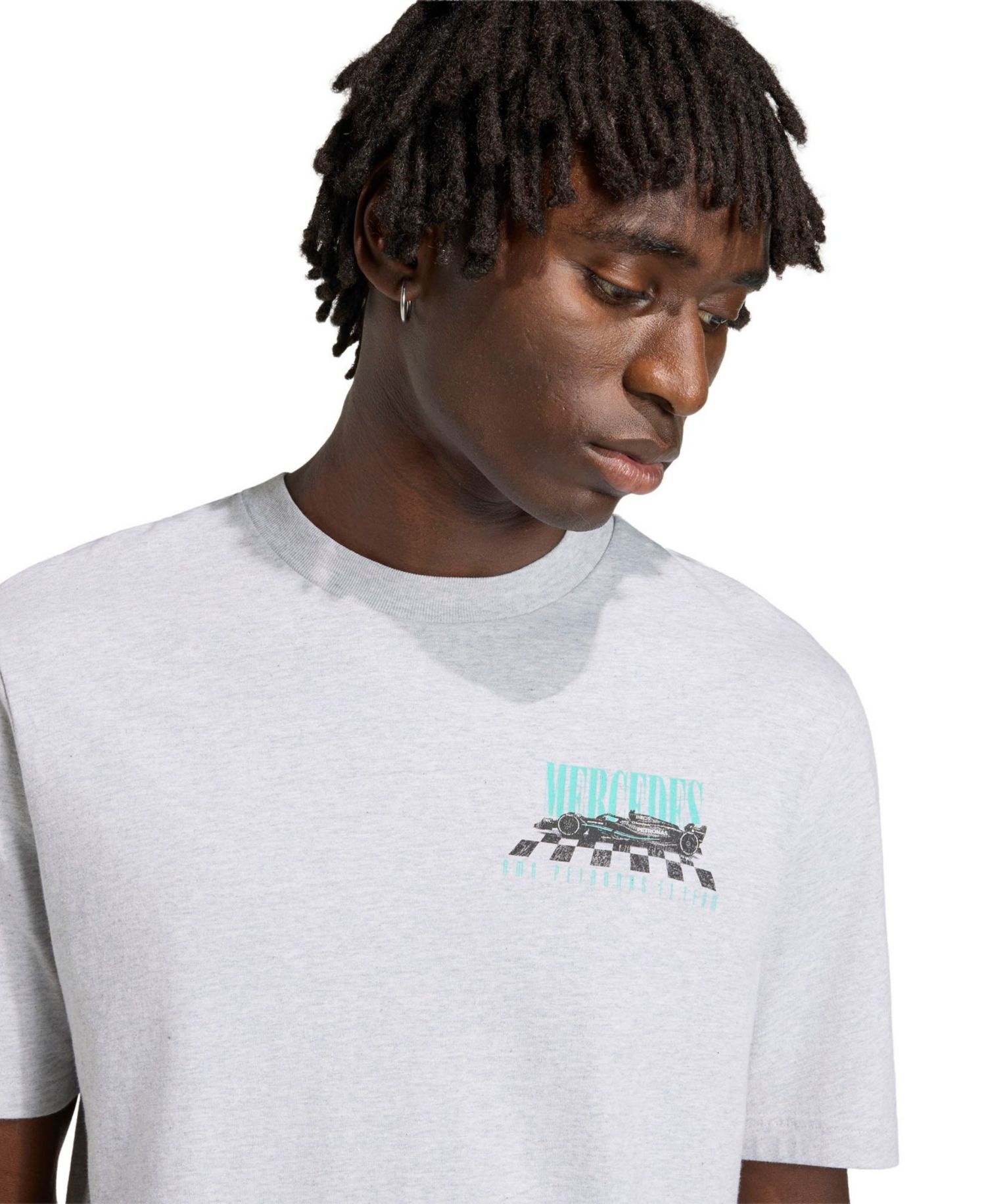 Men's Heather Gray Mercedes-AMG Petronas F1 Team Angled Graphic T-Shirt
