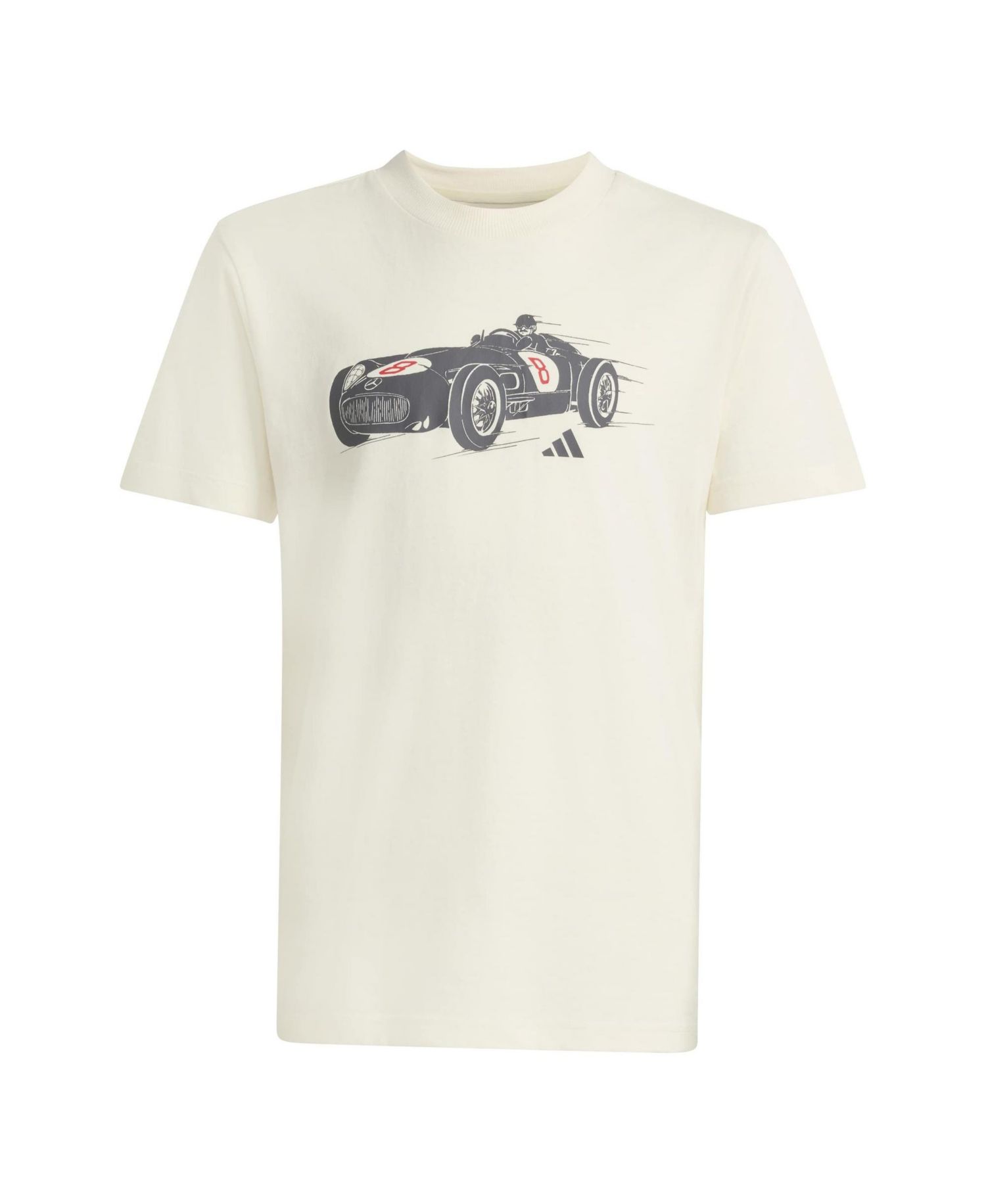 Big Boys and Girls White Mercedes-AMG Petronas F1 Team Silver Arrows Retro Car T-Shirt