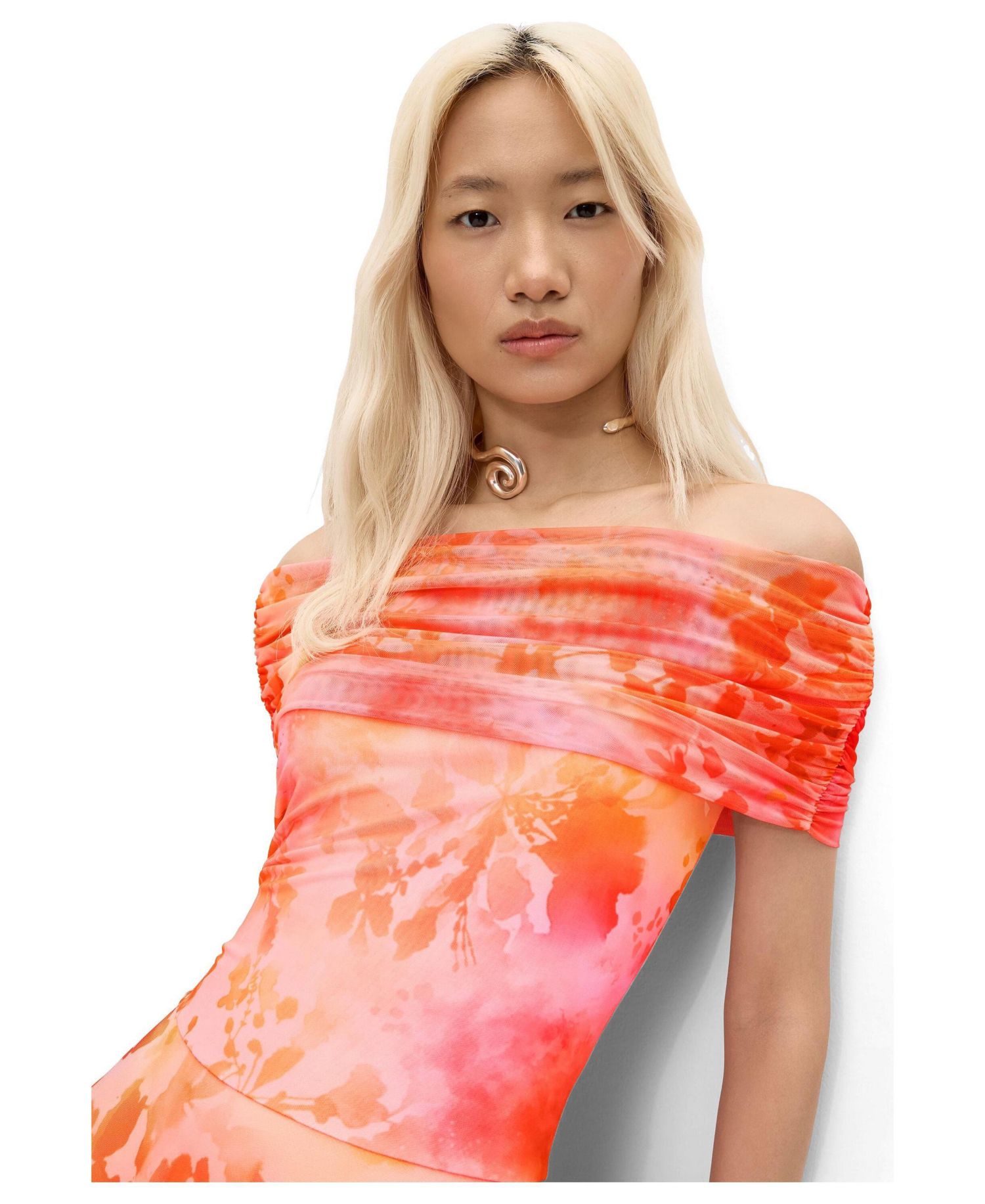 Women's Floral Long Mesh Dress