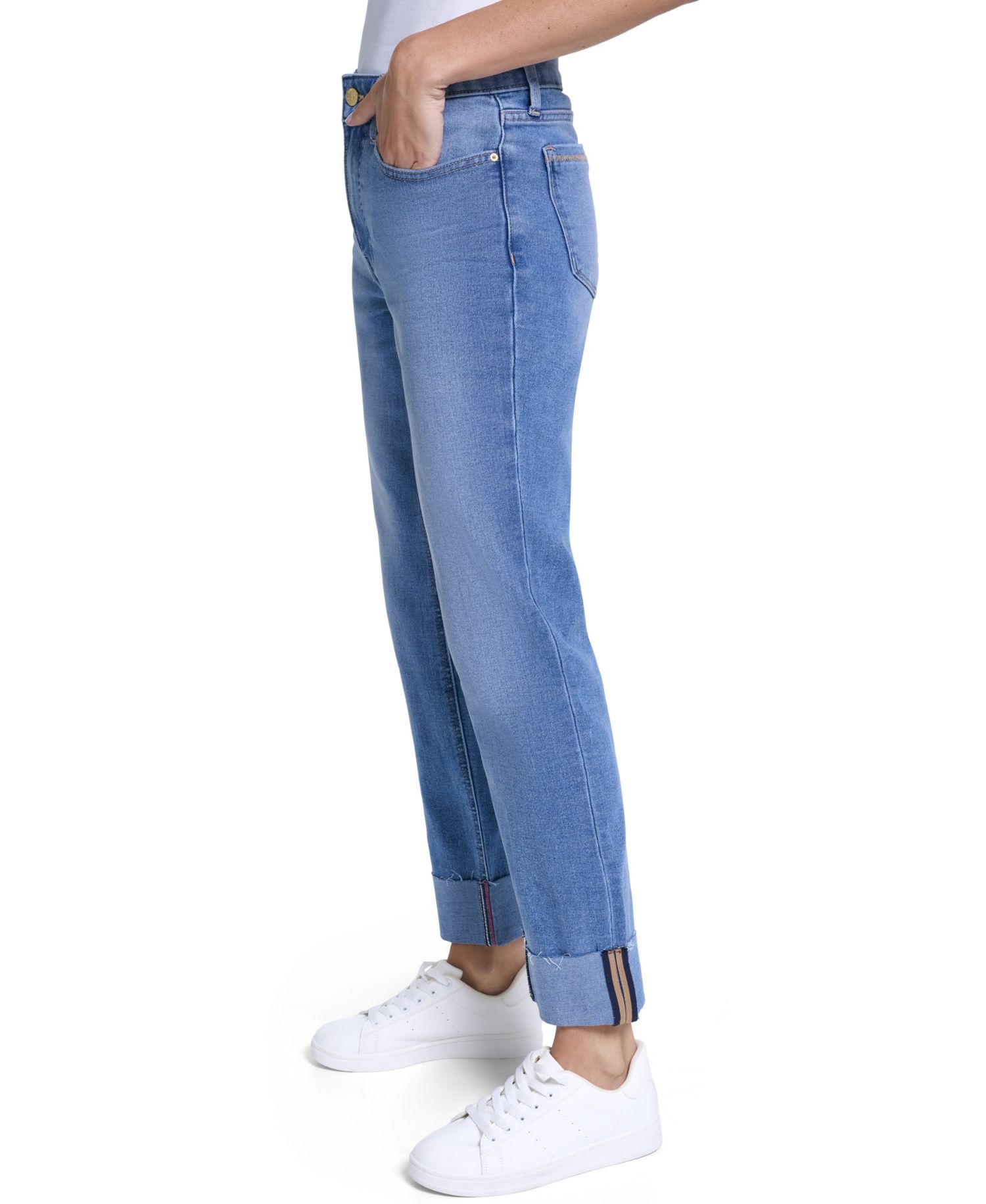 Women's Straight-Leg Cuffed-Ankle Jeans