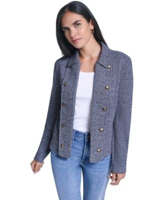 Women's Marled Band Double-Breasted Jacket