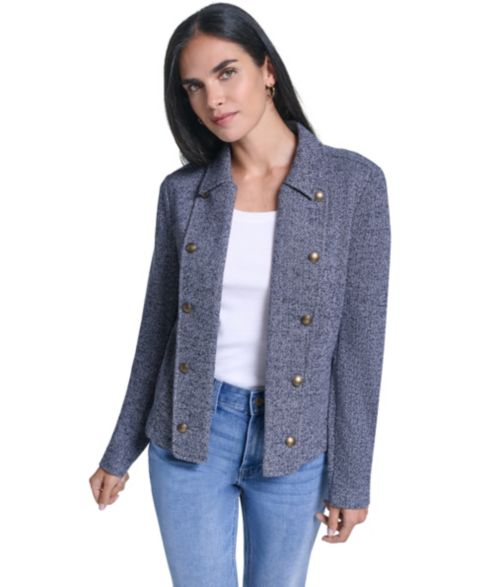 Женская куртка Nautica Marled Band Double-Breasted, цвет: Ночной небесно-голубой