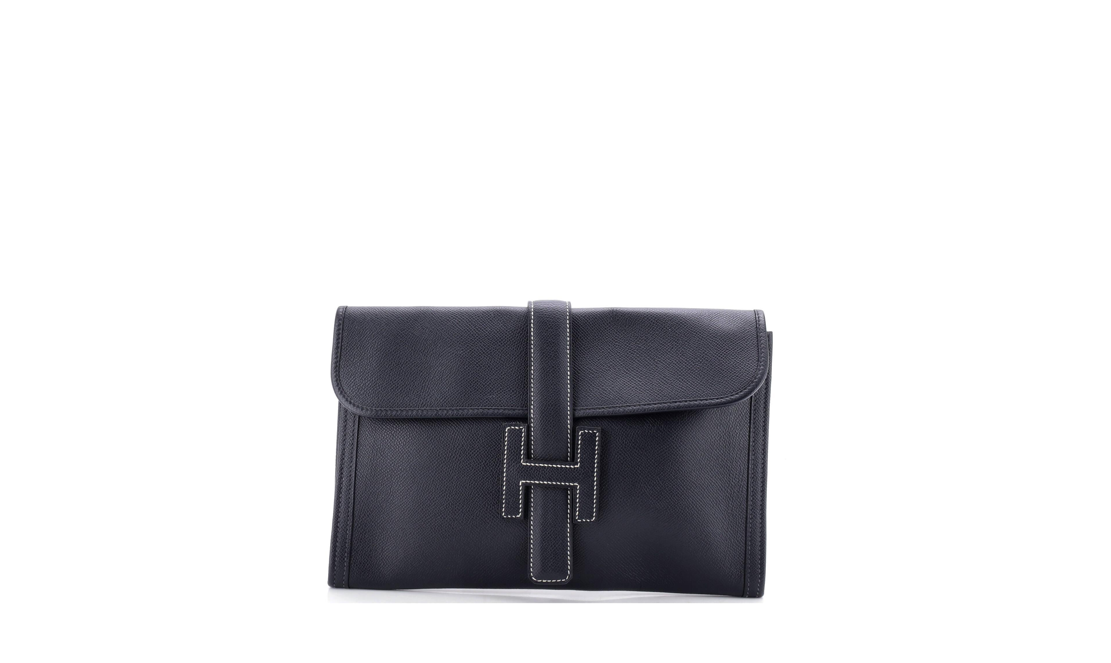 Pre-Owned Hermes Pm Jige Clutch Epsom
