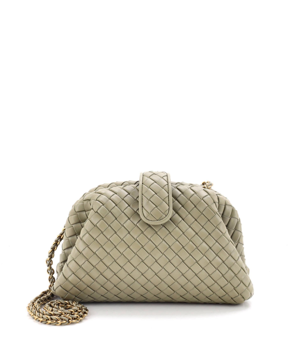 Pre-Owned Bottega Veneta Teen Lauren 1980 Clutch with Chain Intrecciato Nappa