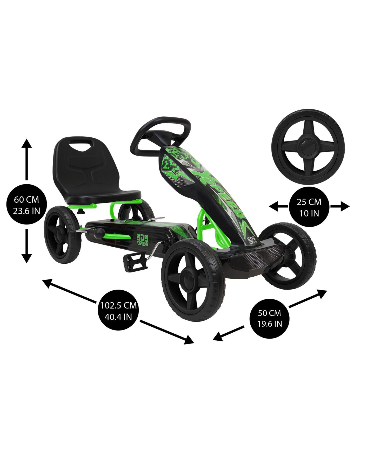 Детская игрушка 509 Crew Xspeed Pedal Go-Kart with Spoke-Rim, Ages 4+ — фото 7