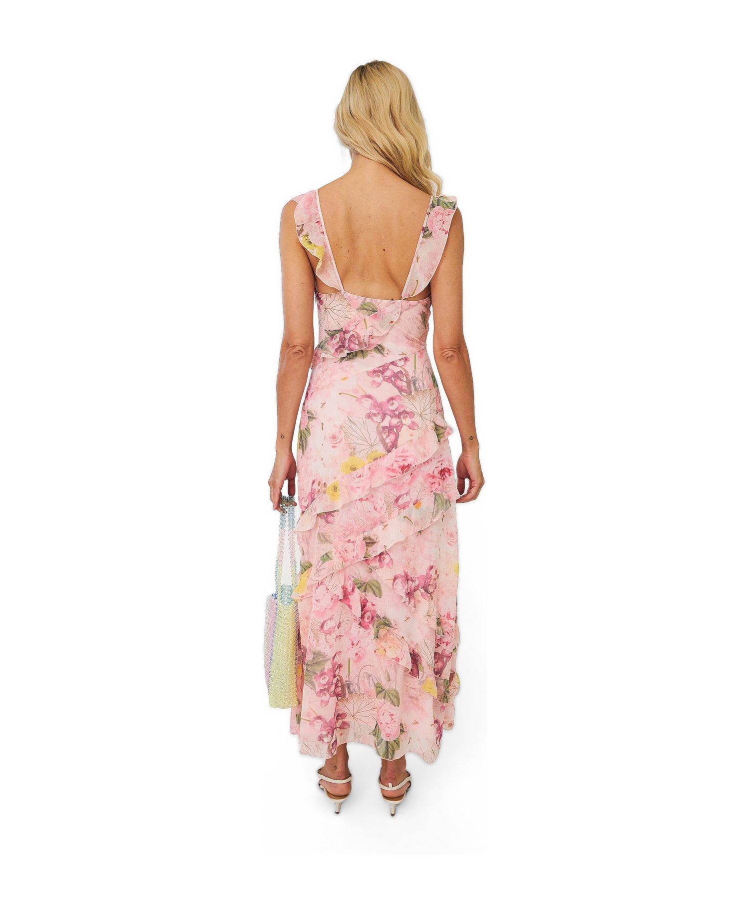 Women's Levine Floral-Print Ruffle Maxi Dress