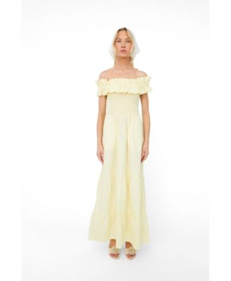 Women's Capri Bardot Tiered Smocked-Bodice Dress