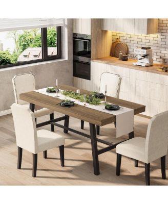 Industrial Dining Table for  Heavy Duty Rectangular Kitchen Table with Metal Legs, Small Space Dining Table for Kitchen, Dining Room