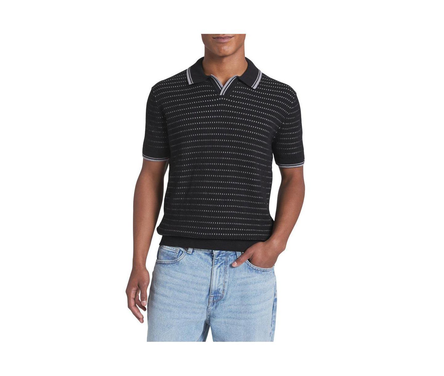 Мужские топы DKNY Dyson sweater polo, цвет: Чёрный — фото 1