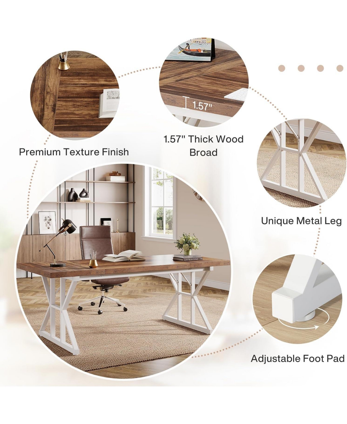 Tribesigns 70.86" Executive Desk