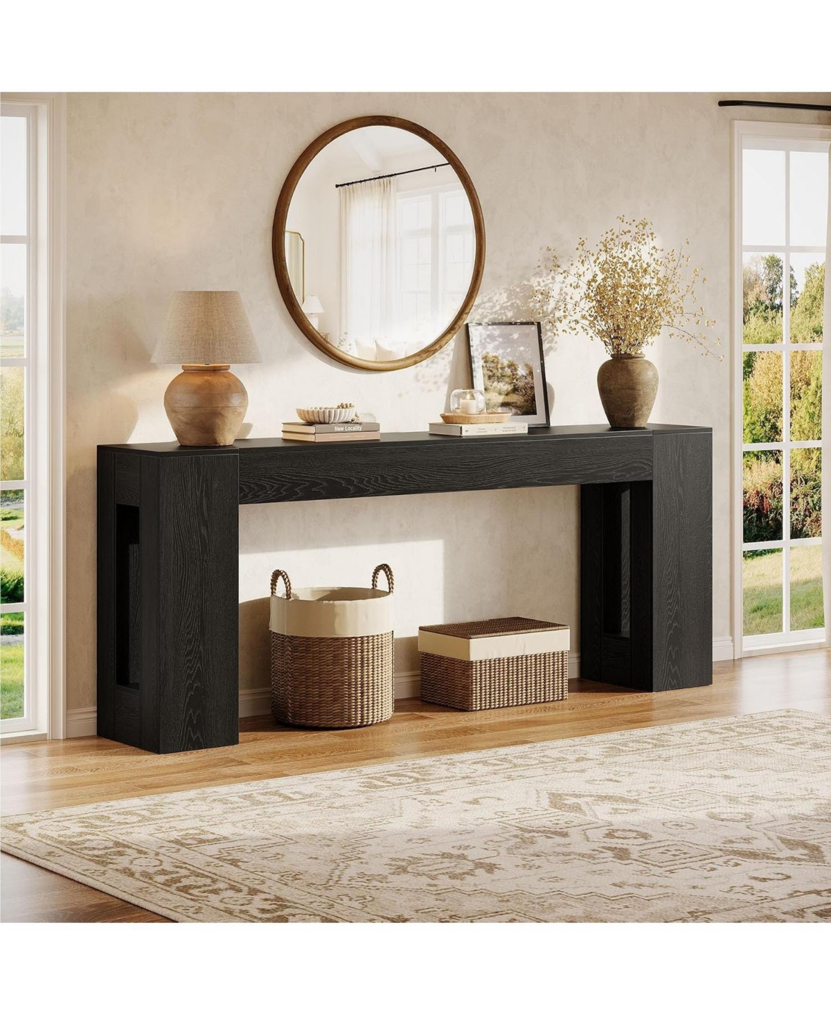 Tribesigns 79-Inch Extra Long Console Tables for Entryway, Farmhouse Narrow Sofa Table Behind Couch with Thick Legs, Wooden Entryway Accent Furniture
