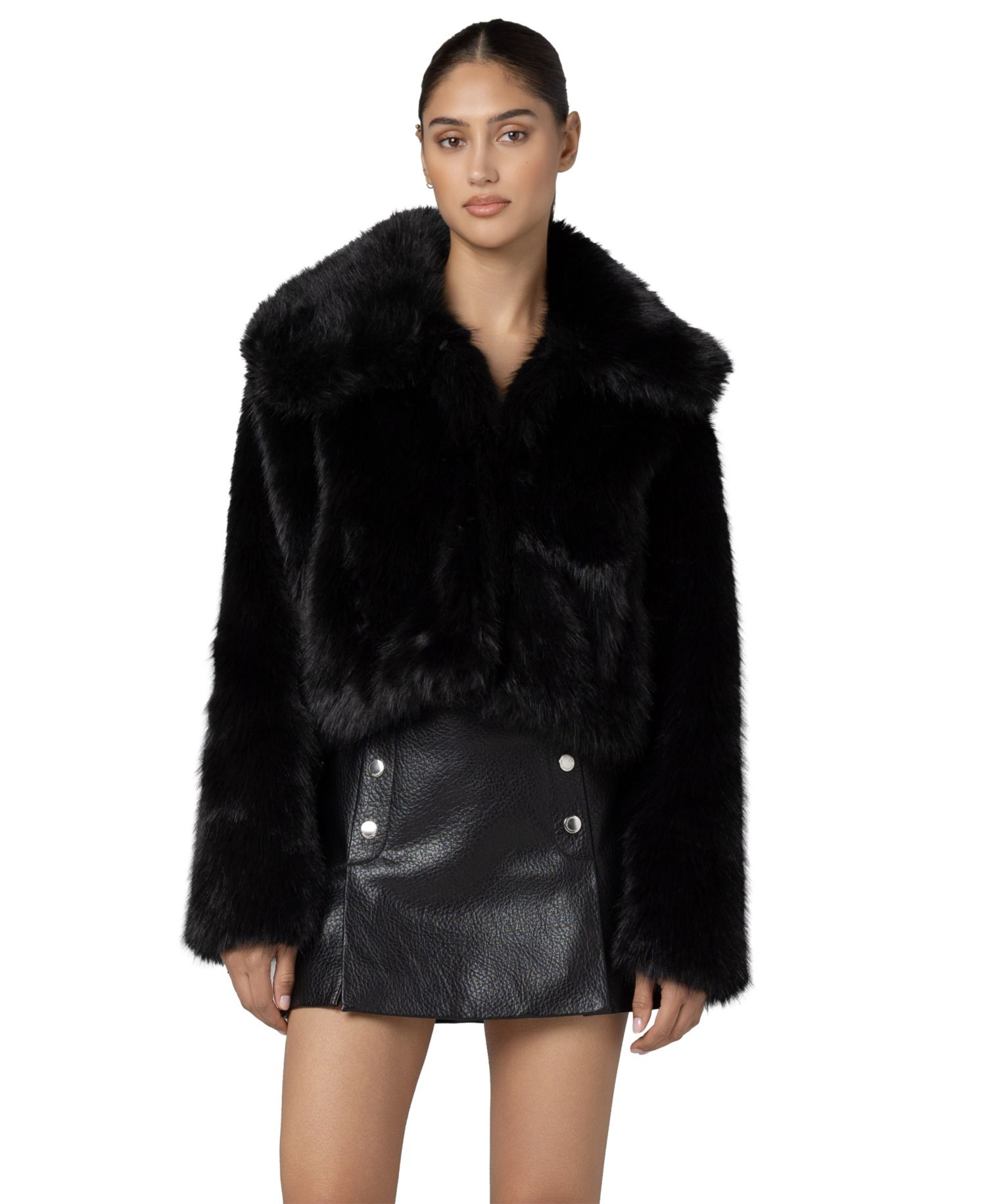 Women's Make It Rain Faux-Fur Cropped Jacket