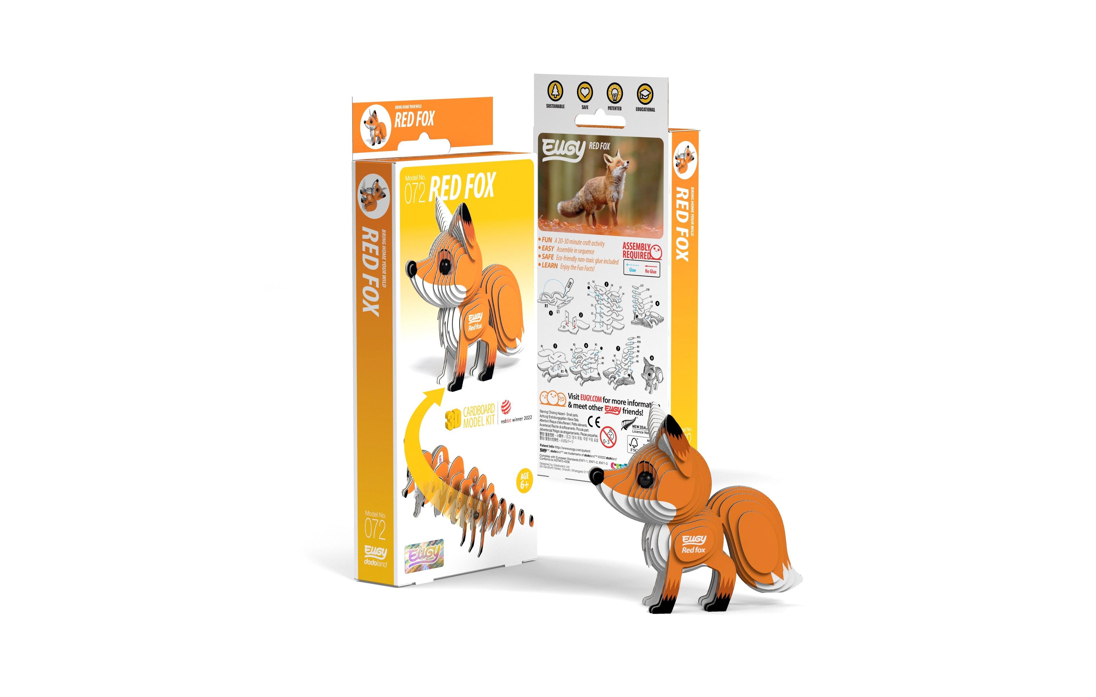 Eugy Red Fox 3D Puzzle, Ages 6+