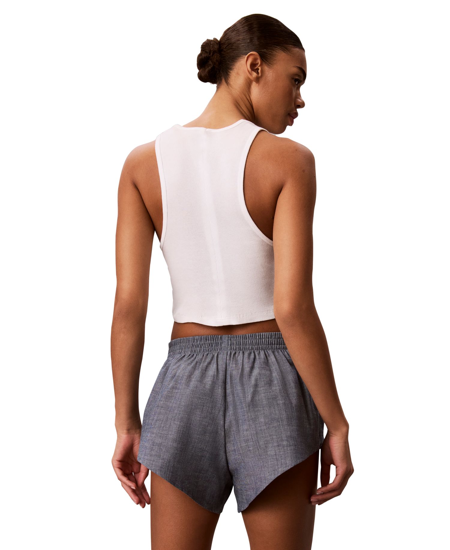 Women's High-Rise Pull-On Chambray Shorts, 3" Inseam