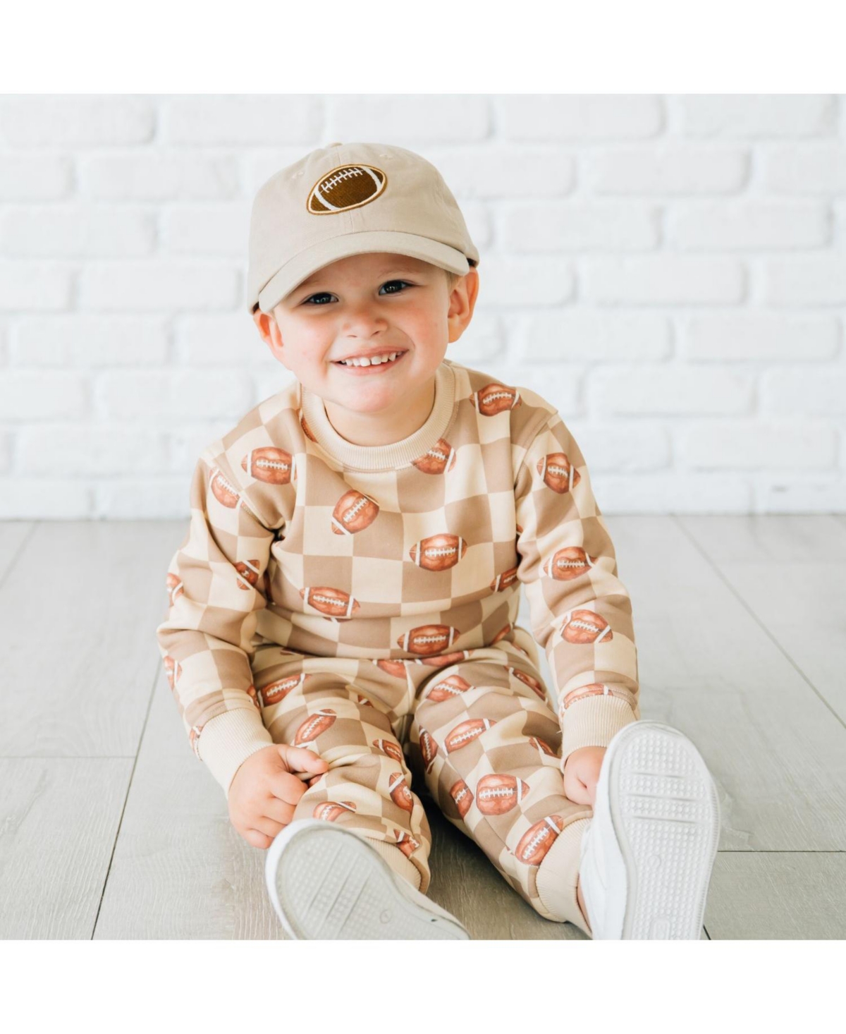 Sweet Wink Baby Boys Football Checkered Sweatshirt and Jogger Set