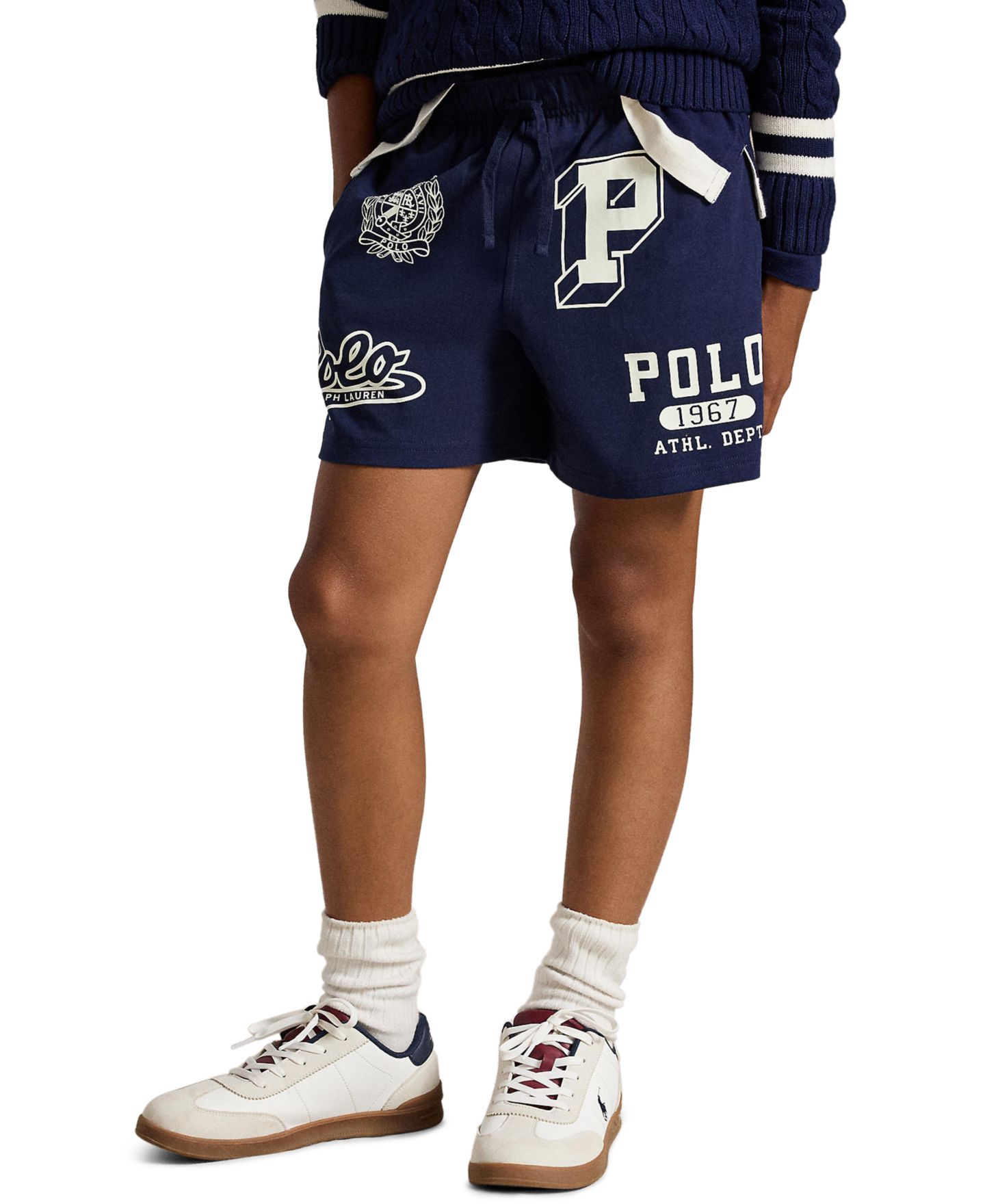 Шорты Polo Ralph Lauren Cotton Jersey Graphic для мальчиков, цвет: Тёмно-синий — фото 1