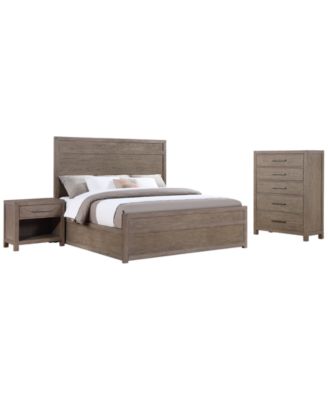 Adler Driftwood Wood 3-Piece Bedroom Set, King