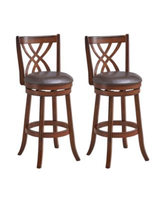 Set of 2 Swivel Counter-Height Chairs with Footrests