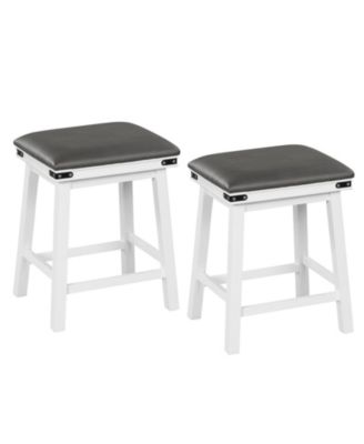 Set of 2 Acacia Wood Frame 24-Inch Bar Stools