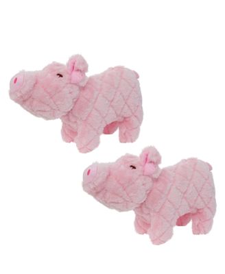 Farm Piglet 2 Pack, Durable Plush Squeaky Dog Toy