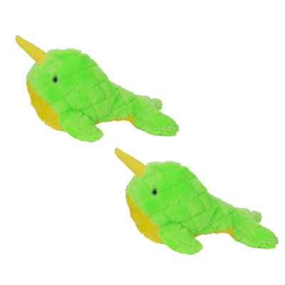 Arctic Narwhal 2 Pack, Durable Plush Squeaky Dog Toy