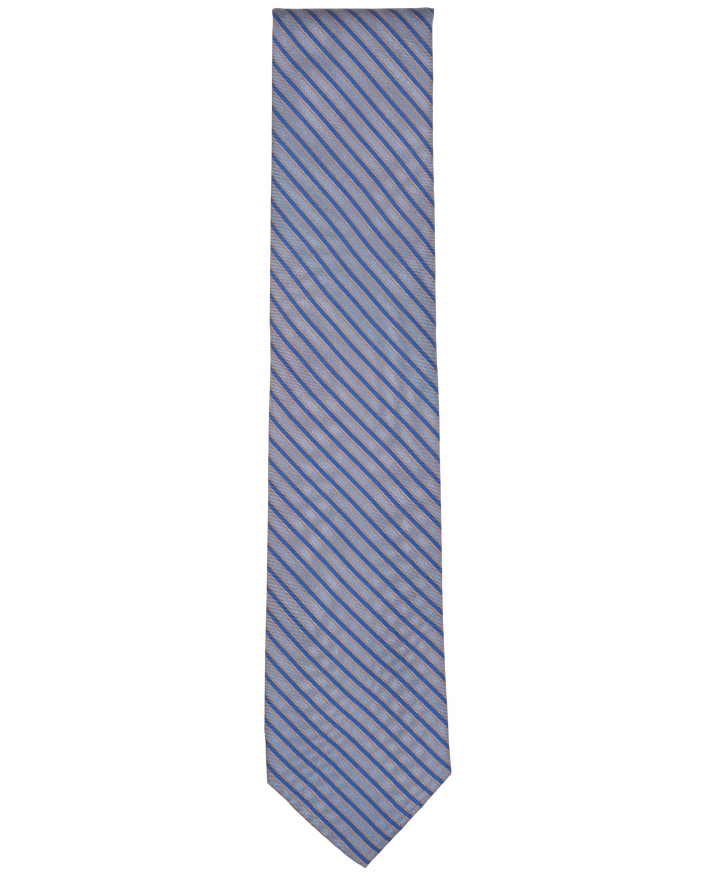 Мужской галстук Club Room Pinnacle Stripe Classic Tie, цвет: Тёмно-синий — фото 2
