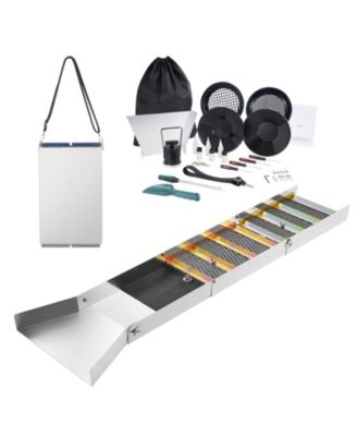 50 Inch 23-Piece Folding Sluice Box Gold Panning Kit With Classifier Screen Magnet Backpack
