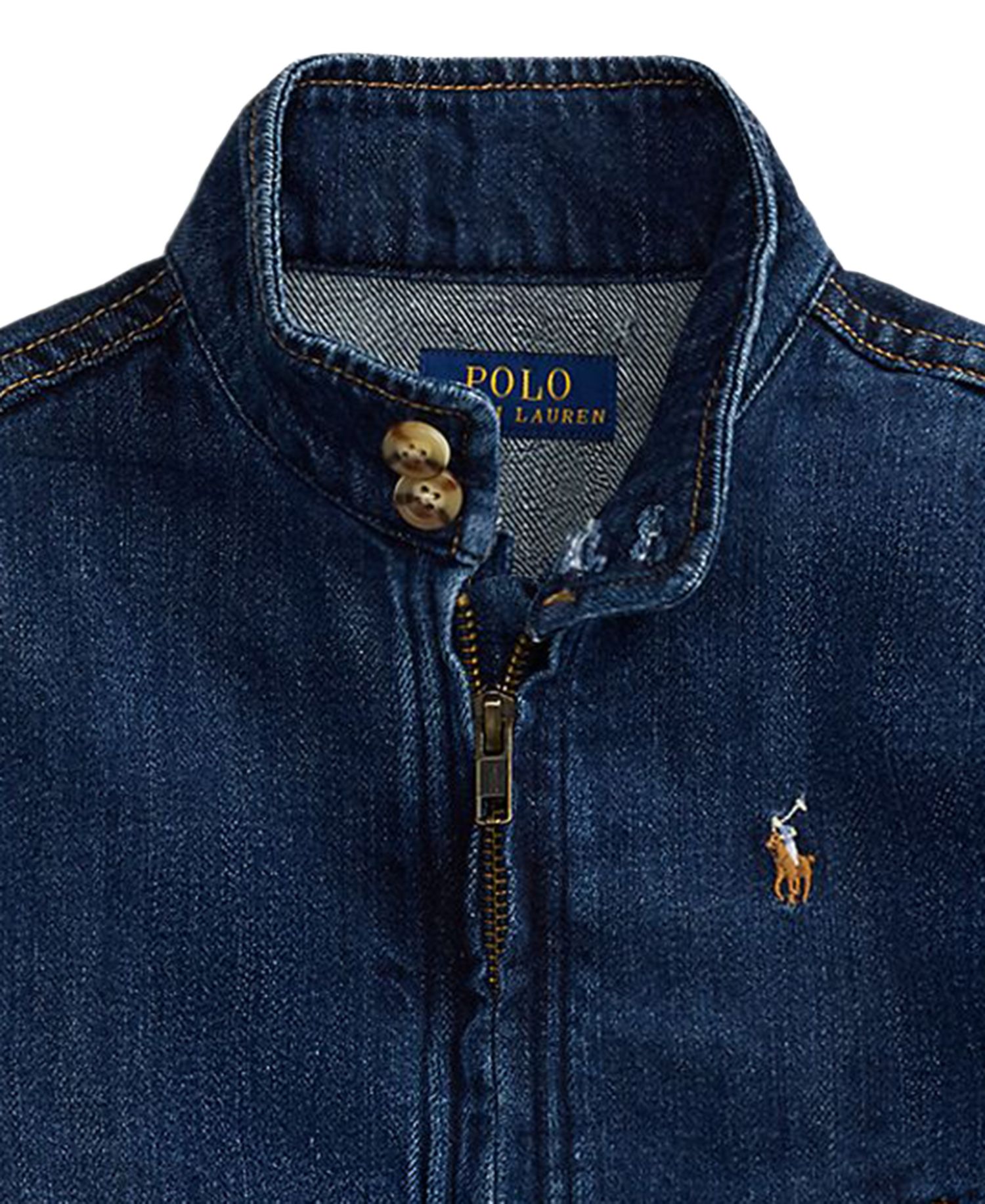 Girls' 2T-6X Indigo Denim Mockneck Jacket