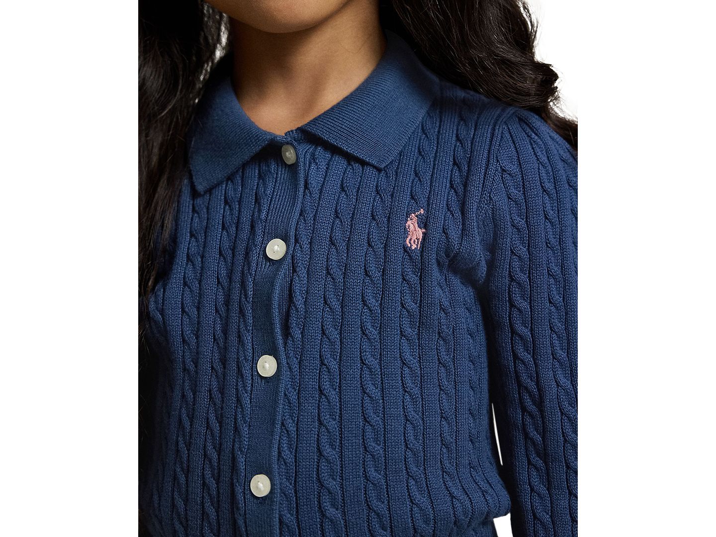 Детский комплект Polo Ralph Lauren: хлопковый кардиган-поло и юбка, 2T-6X, цвет: Коричневый — фото 5