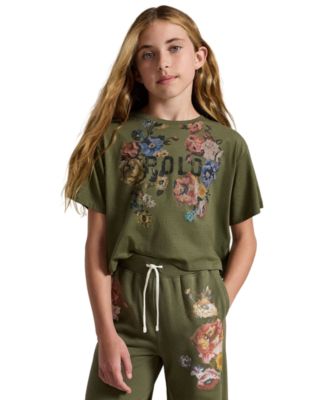 Girls' 7-16 Floral Cotton Jersey Boxy T-Shirt
