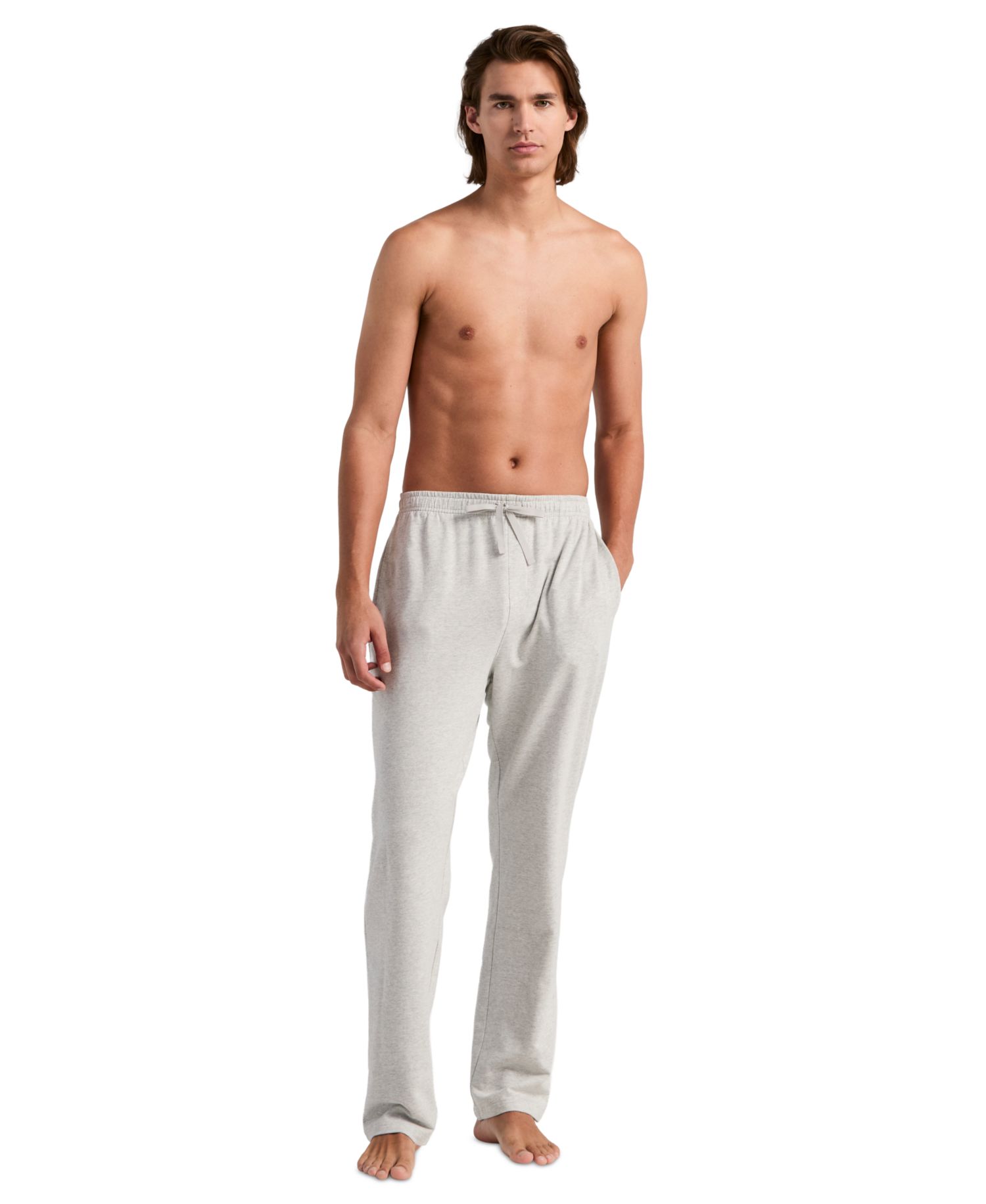 Men's French Terry Heathered Drawstring Waist Sleep Pants