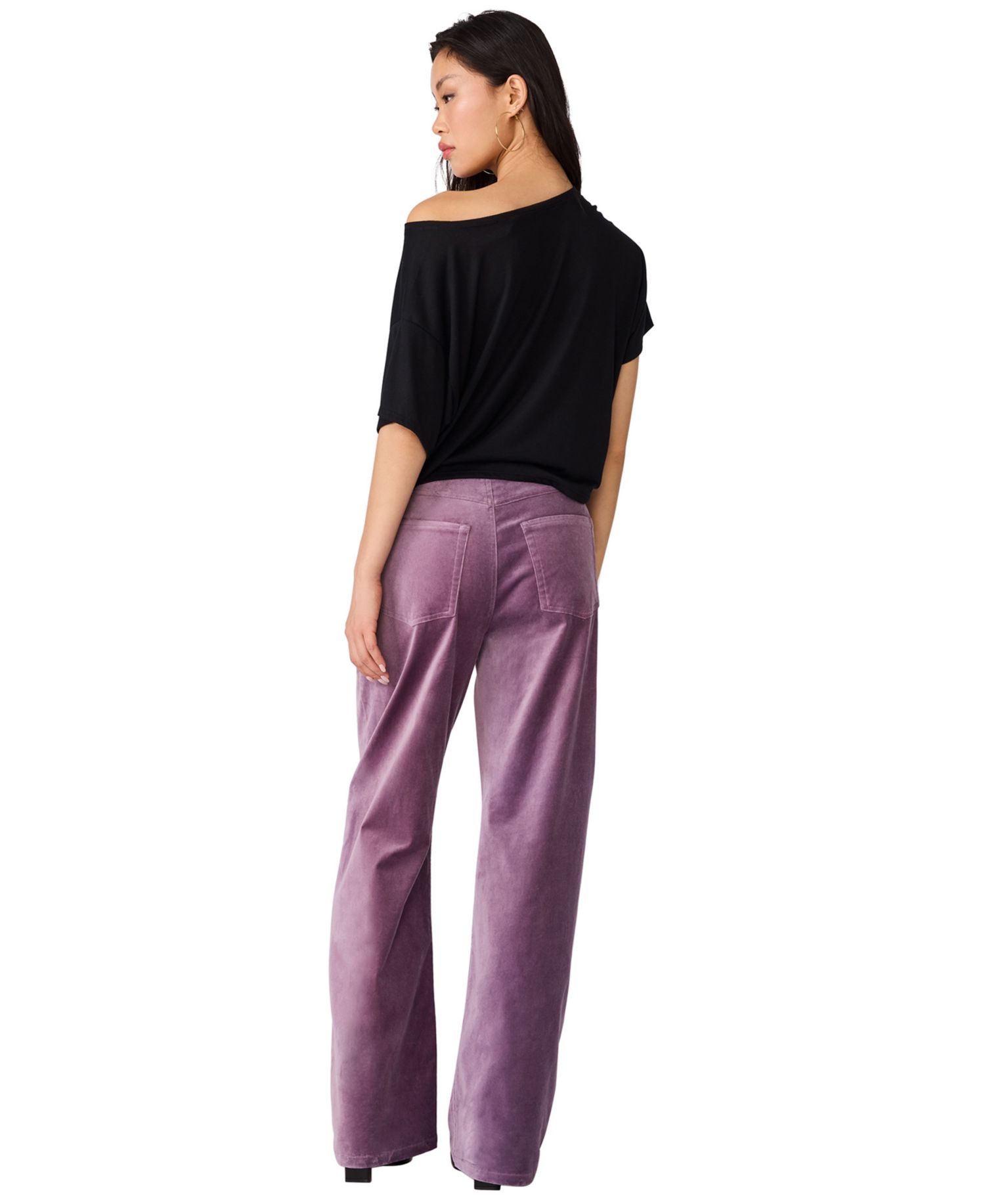 Women's Sydnee High-Waisted Wide-Leg Velvet Pants