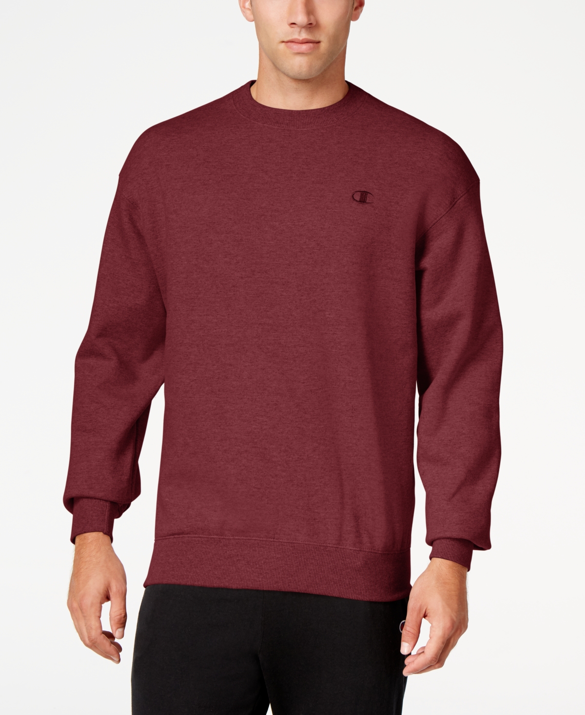 Champion Men s Powerblend Fleece Sweatshirt Oxford Gray Smart Closet