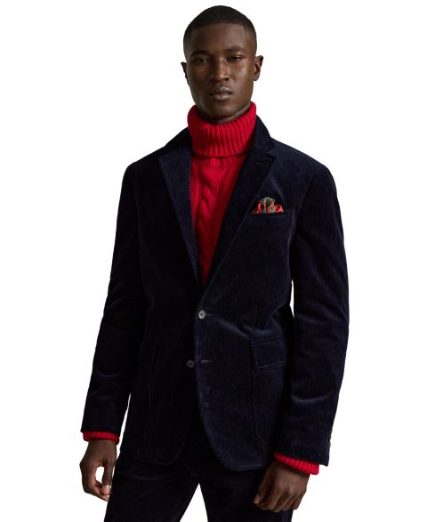 Мужской пиджак Polo Ralph Lauren Polo Modern Stretch Corduroy Suit, цвет: Тёмно-синий