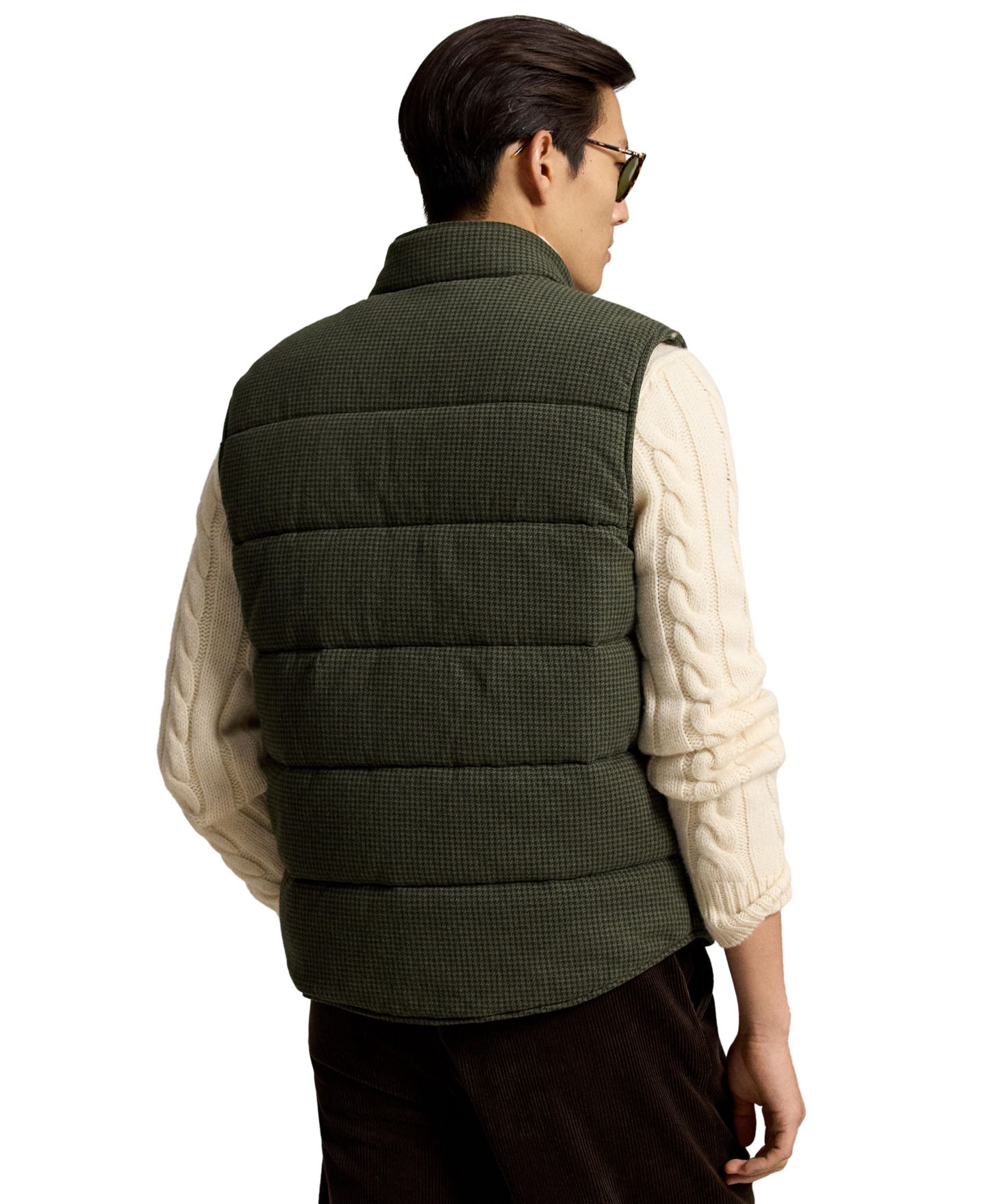 Мужской жилет Polo Ralph Lauren Houndstooth Regular-Fit Estate-Rib Vest, цвет: Меланжевый, вариант 1 — фото 5