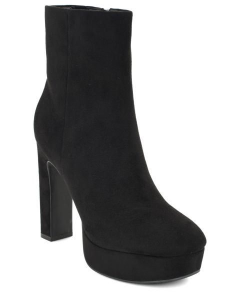 Женские ботинки Nine West Danella Block Heel Platform Dress Booties, цвет: Чёрный