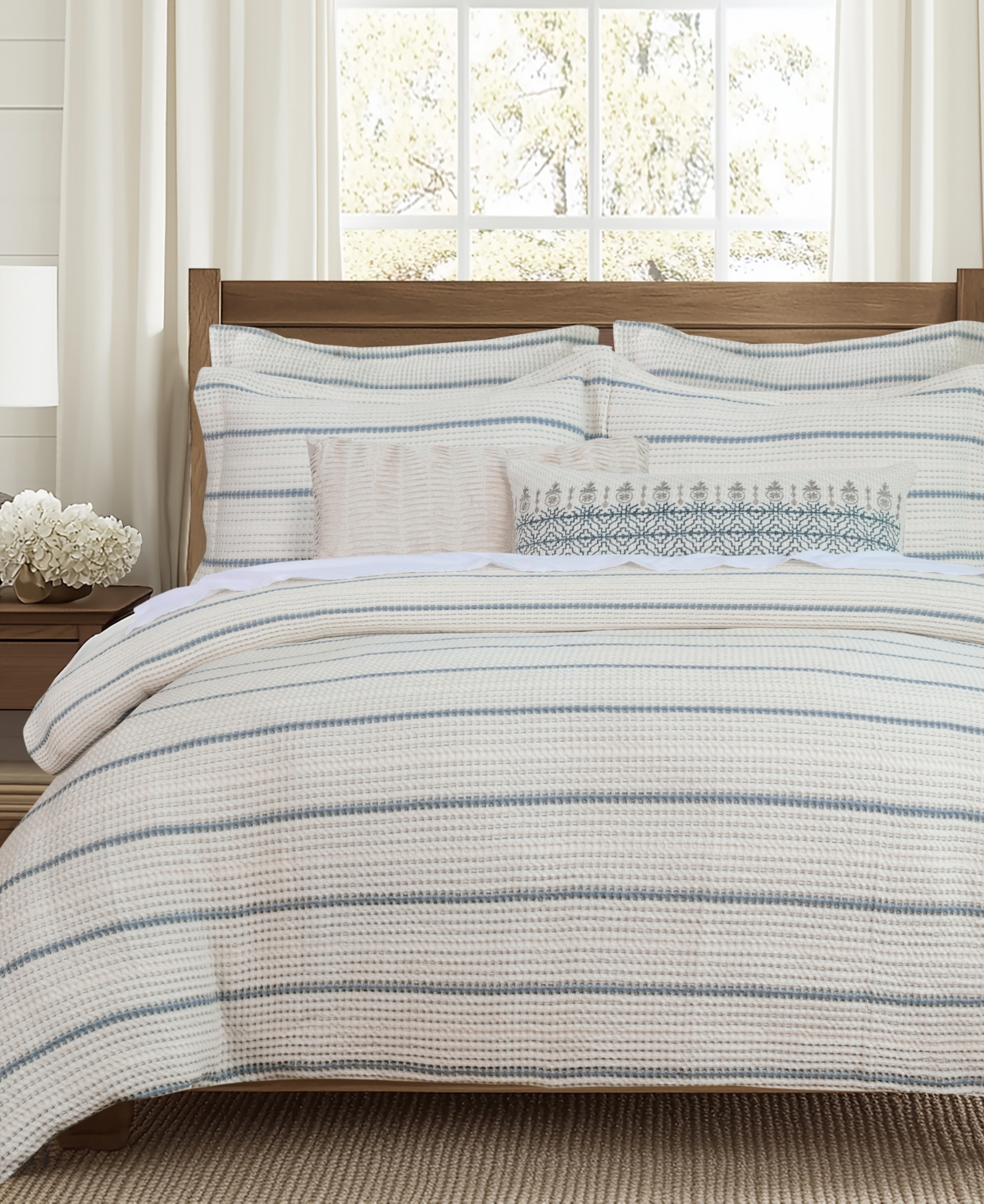 Levtex Home Waffle Stripe Textured 3-Piece Duvet Set