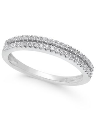 double band ring with diamonds