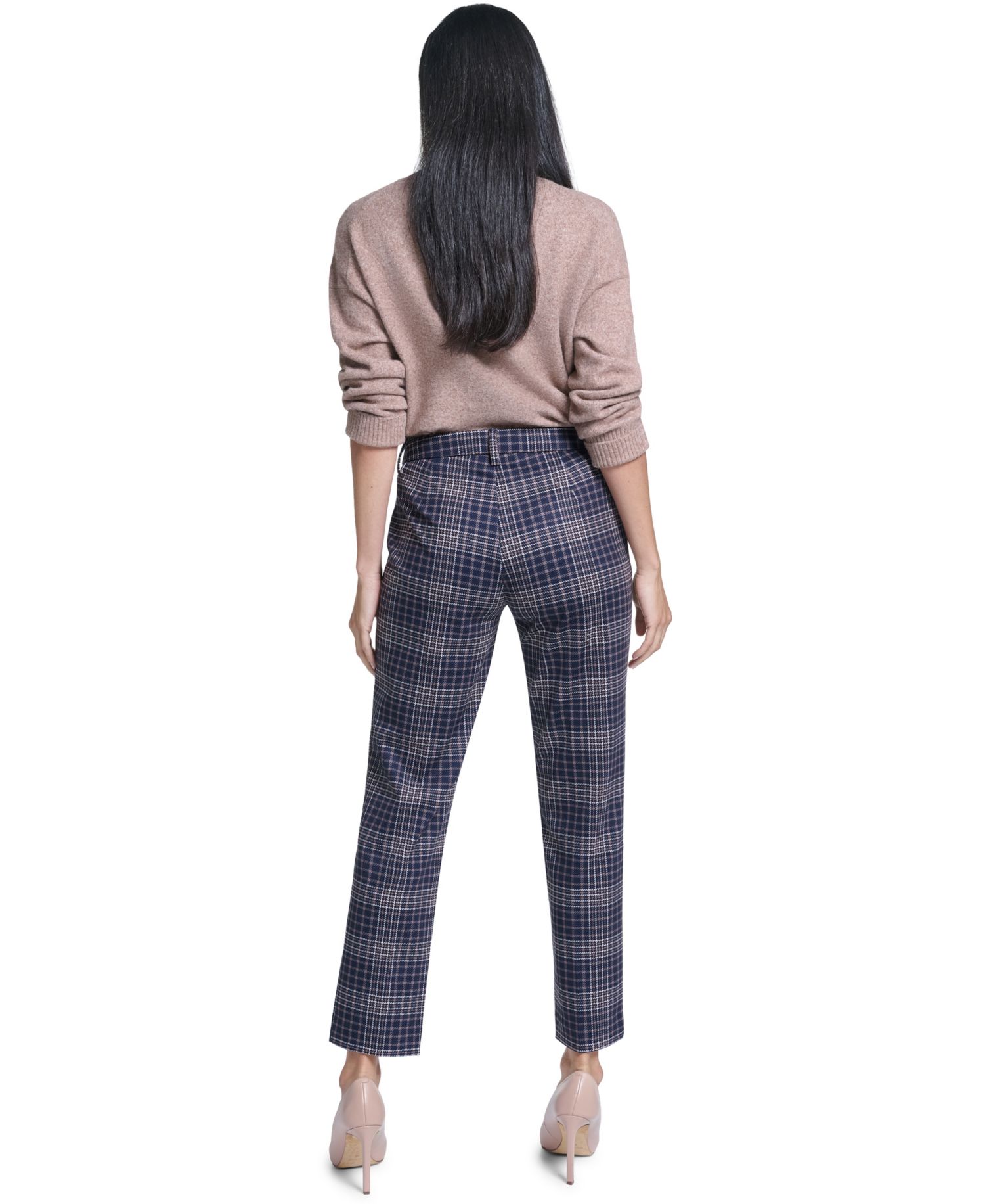 Women's Plaid Slim Ponte Pants