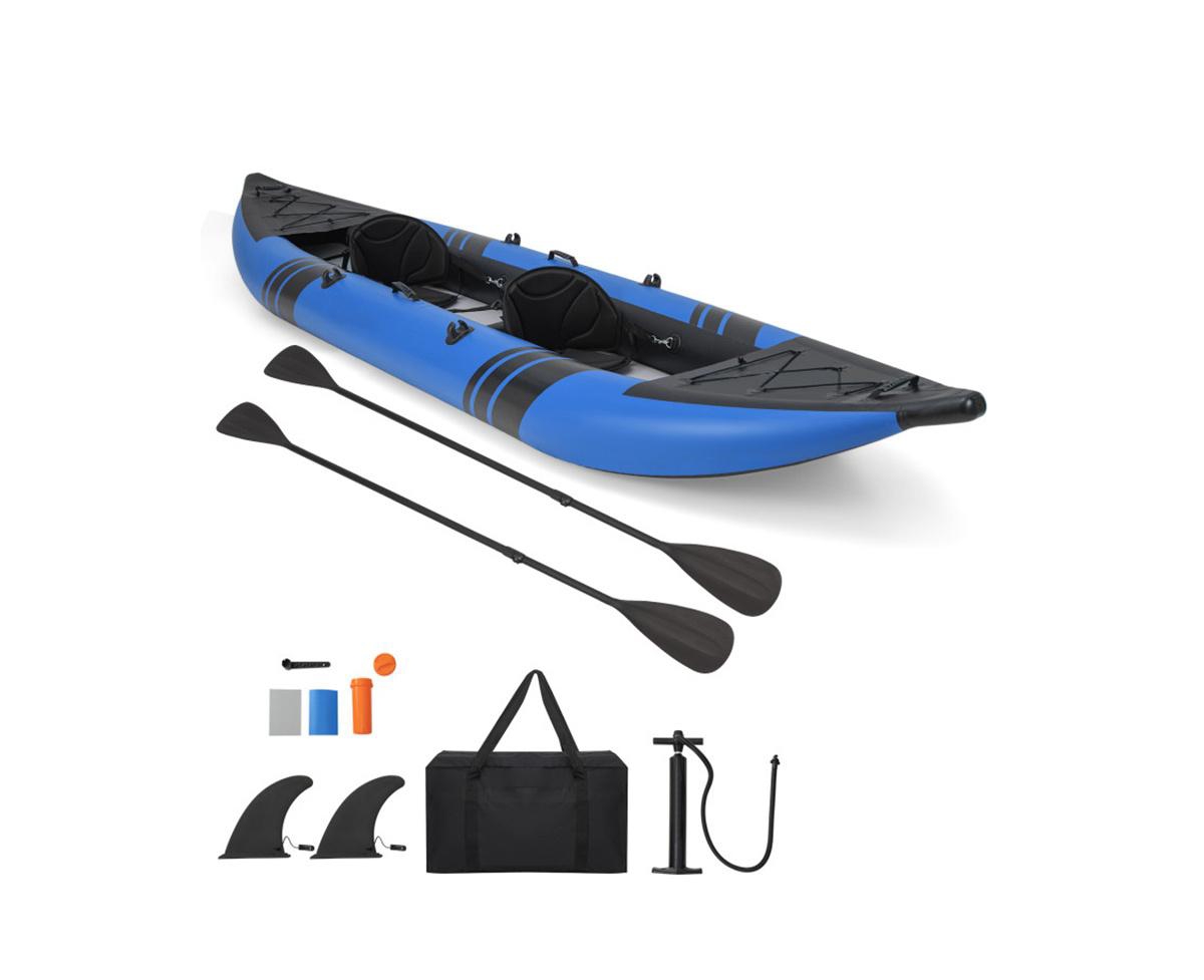 Hikeen Inflatable 2-person Kayak Set with Aluminium Oars and Repair Kit - Blue