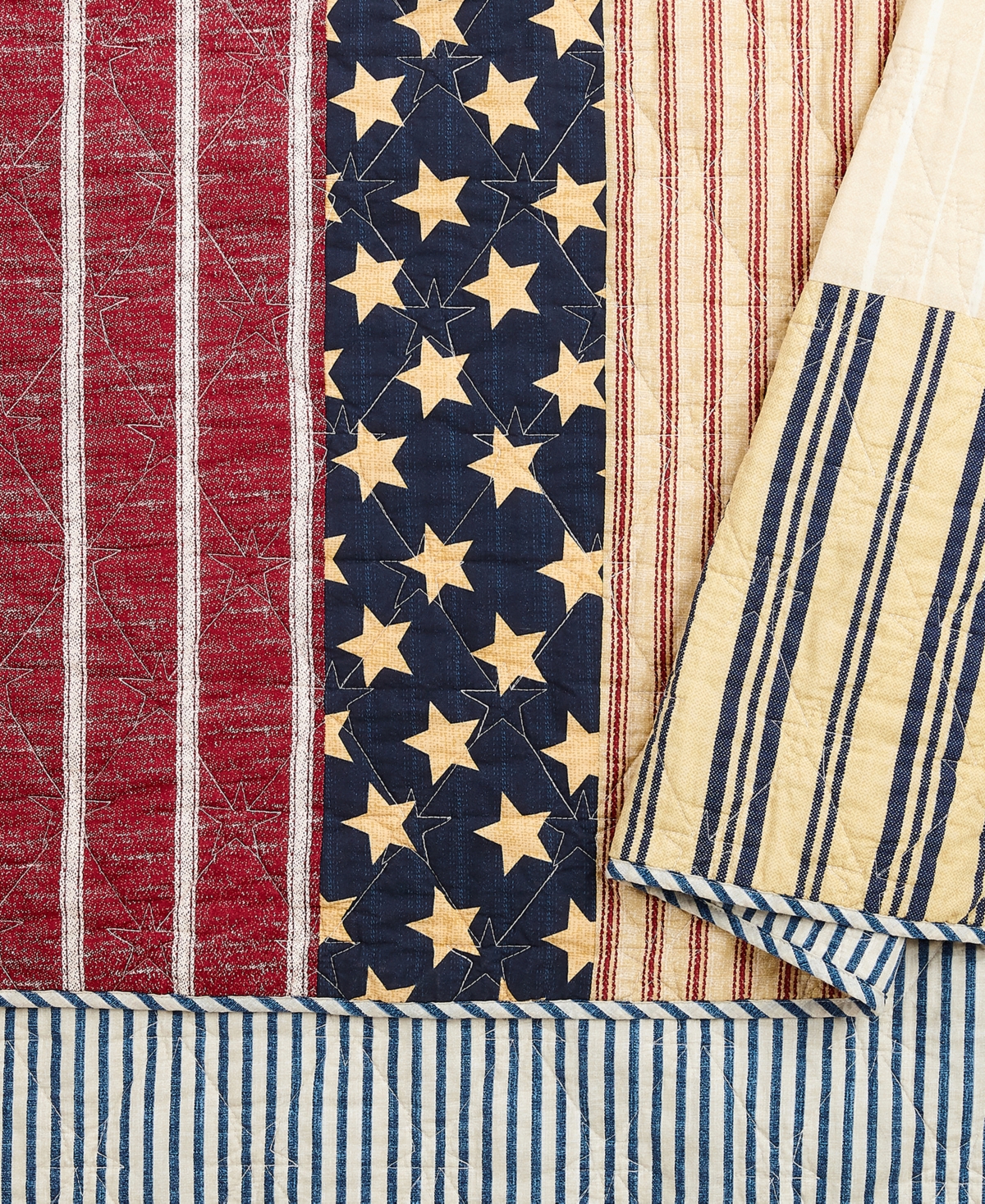 Modern Heirloom Americana Patchwork Cotton 3-Piece Quilt Set