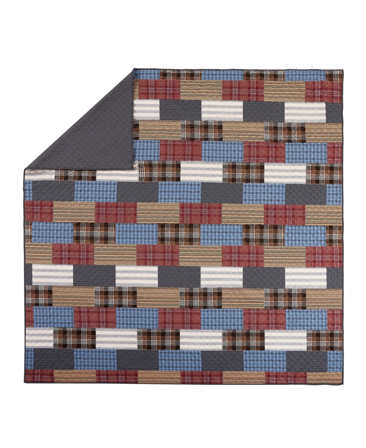 Modern Heirloom Cabin Patchwork Printed 3-Piece Quilt Set